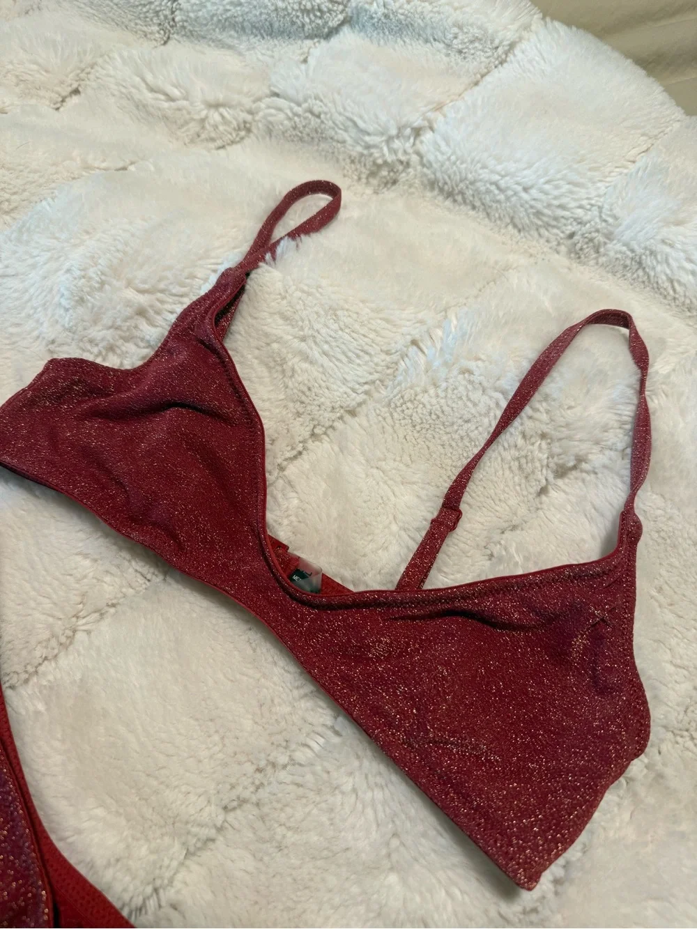 triangl swimwear Red Shimmer Bikini Set